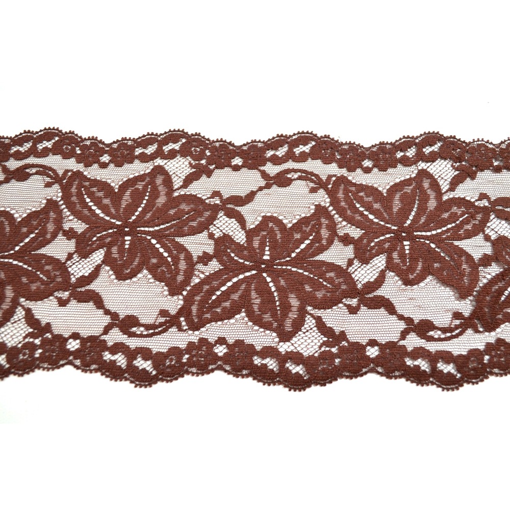 Vintage Brown Floral Lace Trim 5 " Wide BY THE YARD